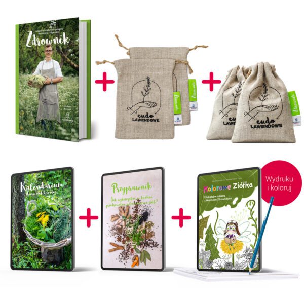Zdrownik + pakiet ebooków + 2 pełne woreczki na lawendę + 2 puste